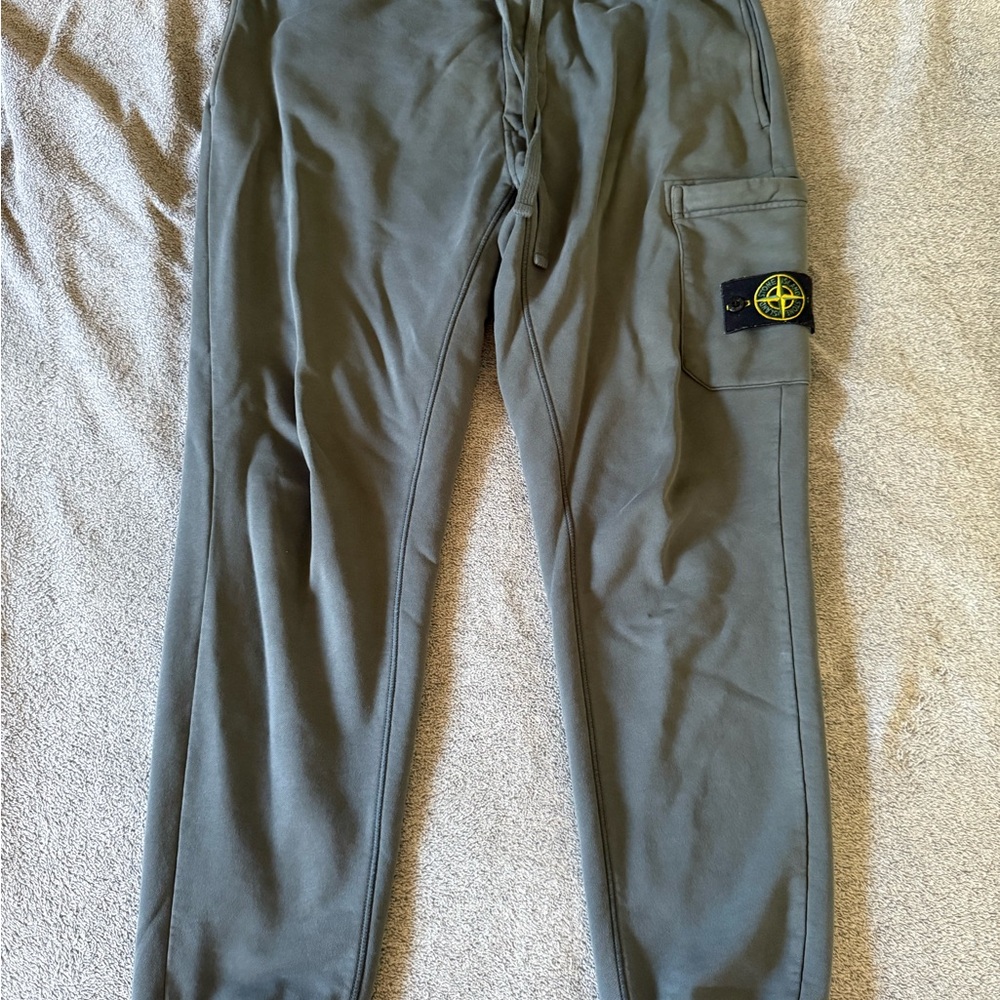 Stone Island Green Cargo Pants Relaxed Fit